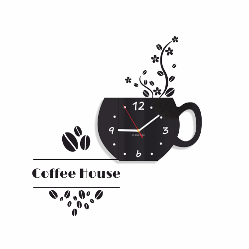 Zegar kuchenny COFFEE HOUSE czarny