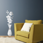 Lustro ozdobne do salonu Bukiet Orchidei 75 cm naklejane