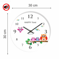 Zegar ścienny dla dzieci Kolorowe Sówki Wymiary