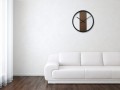 Zegar ścienny drewniany LOFT OVAL brązowy 50cm  wizualizacja