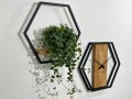 Zegar ścienny drewniany do salonu LOFT HEXAGON 50cm  wizualizacja