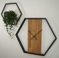 Zegar ścienny drewniany do salonu LOFT HEXAGON 80cm wizualizacja 2