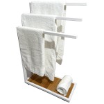 Stojak wieszak na ręczniki LOFT biały do łazienki