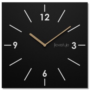 Kwadratowy zegar ścienny Scandic 30cm czarny