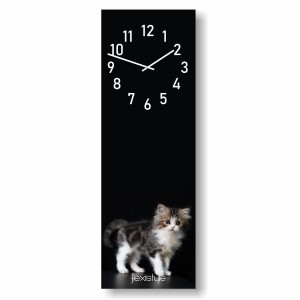 Zegar ścienny szkło akrylowe duży do salonu do kuchni Zwierzaki Kotka