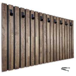 Wieszak na ubrania na ścianę Lamele 100cm brązowy