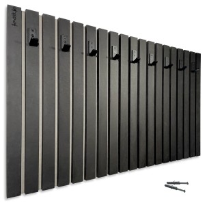 Wieszak na ubrania na ścianę Lamele 100cm czarny