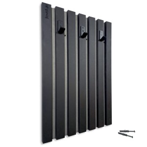 Wieszak ścienny na ubrania Lamele 40cm czarny