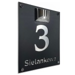 Tabliczka z numerem domu podświetlana solarna 30x40