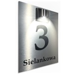 Tabliczka z numerem domu podświetlana solarna 30x40