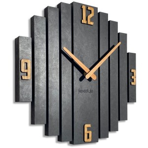 Black Wall Clock Symmetry 30cm 