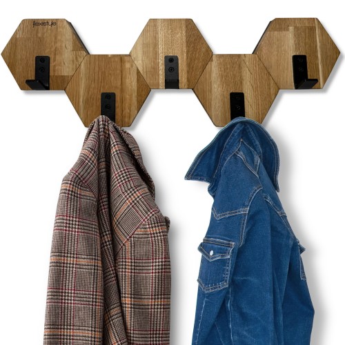 Wieszak ścienny na ubrania Hexagon 56cm