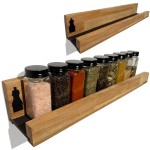 Drewniana półka na przyprawy wisząca 50cm