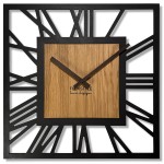Drewniany zegar ścienny Loft Adulto kwadrat 50x50 cm dąb