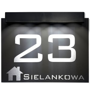 Tabliczka z numerem domu podświetlana solarna 40x30