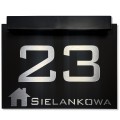 Tabliczka z numerem domu podświetlana solarna 40x30
