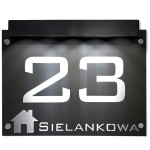 Tabliczka z numerem domu podświetlana solarna 40x30