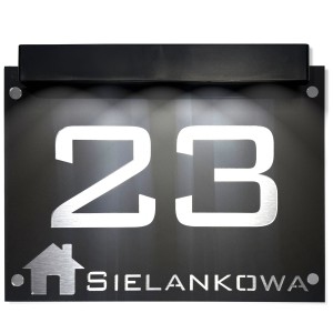 Tabliczka z numerem domu podświetlana solarna 40x30