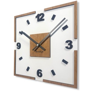 Modern Scandi wall clock for the living room, white