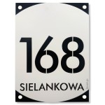 Tabliczka z numerem domu biało czarna 30x40