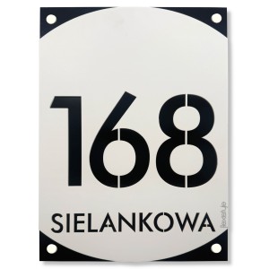 Tabliczka z numerem domu biało czarna 30x40
