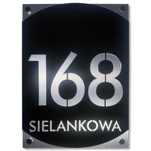 Tabliczka z numerem domu czarna aluminium 30x40