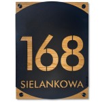 Tabliczka z numerem domu czarno drewniana 30x40
