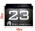 Tabliczka z numerem domu podświetlana solarna 40x30