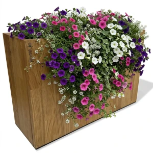 Donica drewniana dębowa na taras do salonu 60x40x40cm