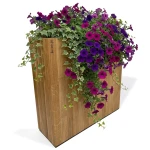 Donica drewniana dębowa na taras do salonu 60x60x20cm