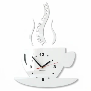 Kitchen wall clock CUP white