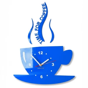 Kitchen wall clock CUP blue