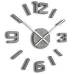 Szary zegar ścienny drewniany EKO 75cm