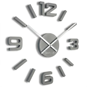 Szary zegar ścienny drewniany EKO 75cm