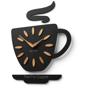 Zegar ścienny kuchenny Filiżanka drewniana