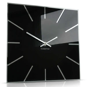 Black wall clock EXACT 30cm (12in)