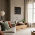 Duży zegar ścienny do salonu czarny ECO EXACT 60cm