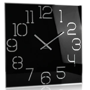 Large black wall clock DIGIT 50cm