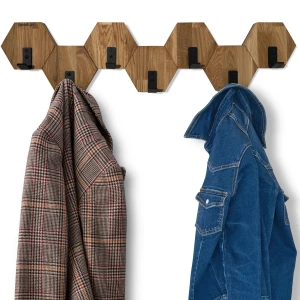 Modern Oak Wall-Mounted Hexagon 77cm