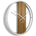 Zegar okrągły dębowy LOFT OVAL metal 50cm biały