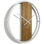 Zegar okrągły dębowy LOFT OVAL metal 50cm biały