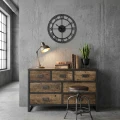 Metalowy zegar ścienny retro czarny 50cm