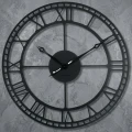 Metalowy zegar ścienny retro czarny 50cm
