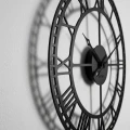 Metalowy zegar ścienny retro czarny 50cm