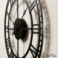 Metalowy zegar ścienny retro czarny 50cm