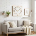 Zegar ścienny DIGITS dębowy 60cm biały