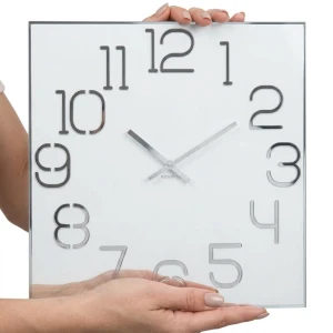 Zegar ścienny do salonu biały DIGIT 30cm