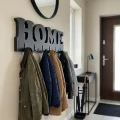 Drewniany wieszak na ścianę HOME Czarny 50cm