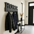 Drewniany wieszak na ścianę HOME Czarny 50cm