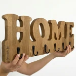 Drewniany wieszak na ścianę HOME Dębowy 50cm